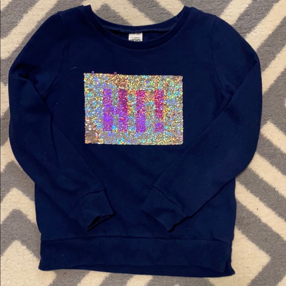 Girls sweatshirt Carters 6/6X flippy sequins